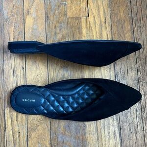Birdies The Swan Black Suede Pointed Slip On Flats